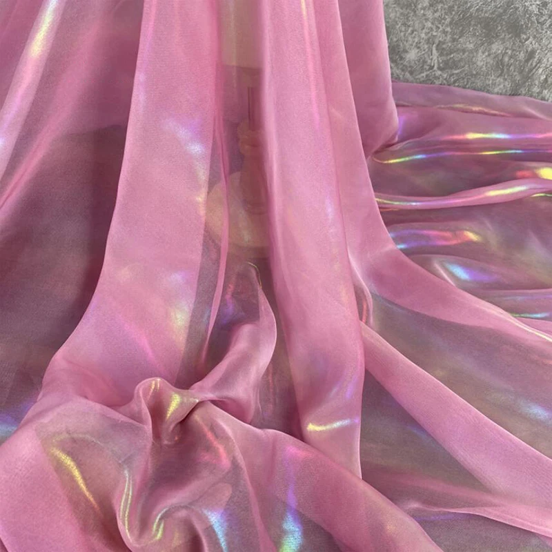 Мягкая прозрачная летняя тонкая юбка радужного цвета с градиентом дизайнерская