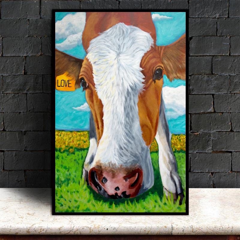 Dreamer RELIABLI ART Highland Cow картина с животными на холсте напечатанная настенная живопись для гостиной современные картины для украшения без рамы - Цвет: Dreamer