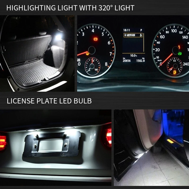 

Car Accessories W5w 194 168 T10 Car Led Silicone Auto Interior Lighting Instrument Bulb Vehicle License Plate Light Reading Lamp