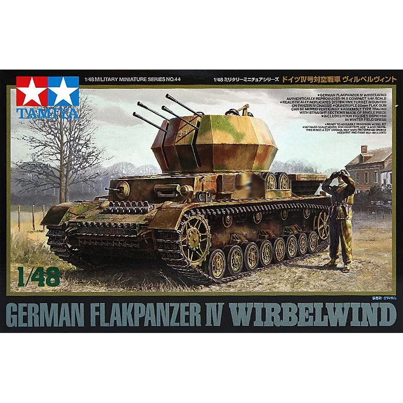 

Tamiya 32544 1/48 German Flakpanzer IV Wirbelwind Anti Aircraft Tank Military Hobby Toy Plastic Model Building Assembly Kit Gift