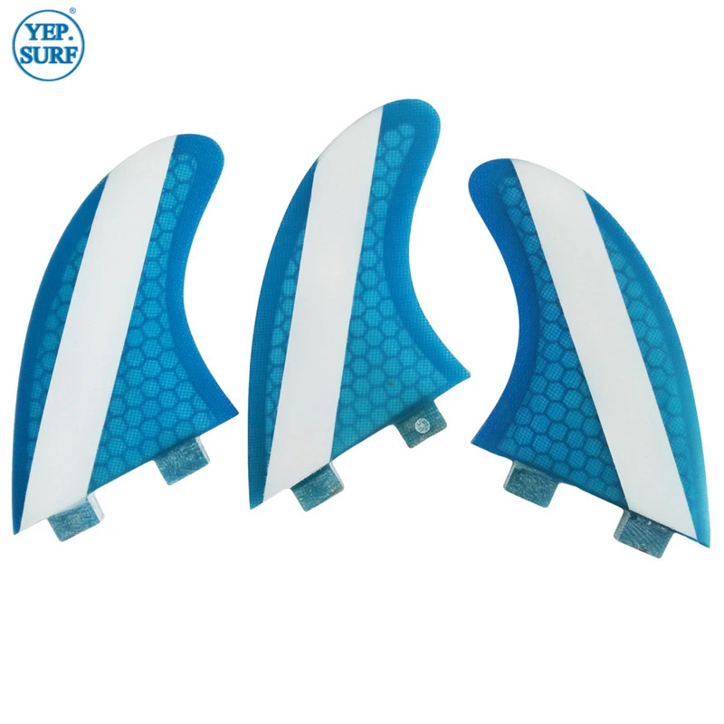 Доска для серфинга UPsurf FCS fin G5 синяя с белым плавником сот высококачественный