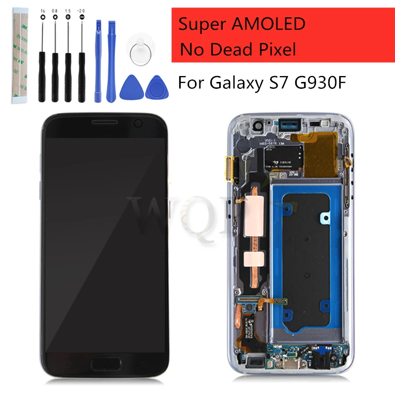 ЖК дисплей для Samsung Galaxy S7 G930F сенсорный экран дигитайзер сенсорная стеклянная