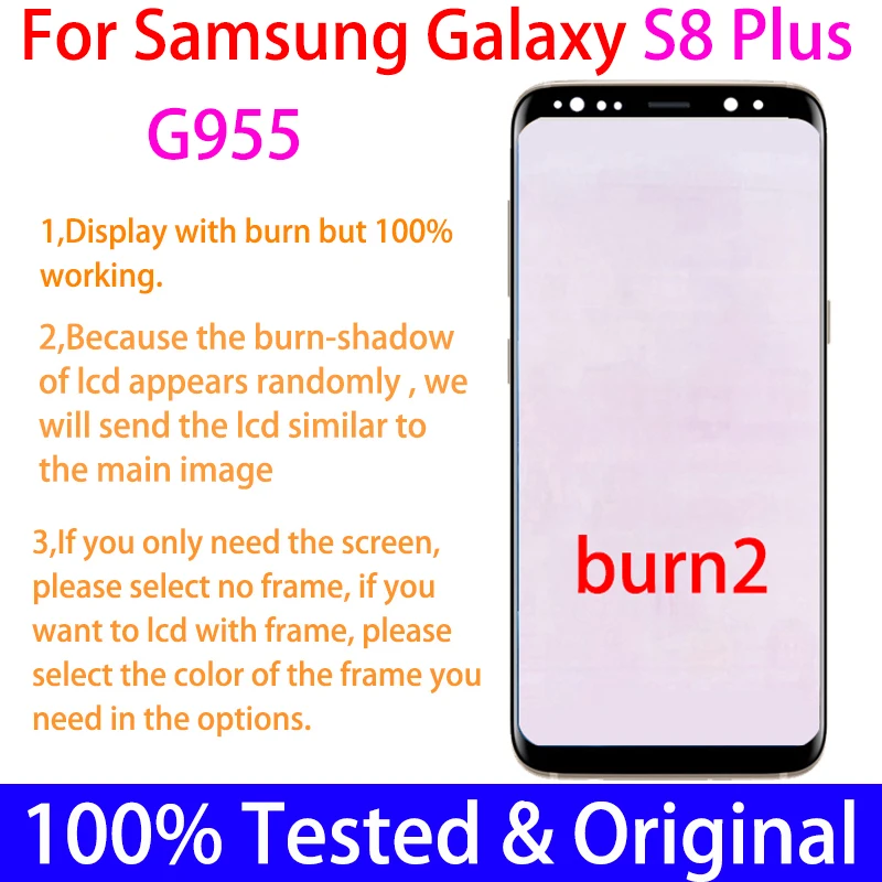 Original For Samsung Galaxy S8 plus G955 G955F g955u S8plus Lcd Display With Touch Screen Digitizer 6.2'' AMOLED burn enlarge