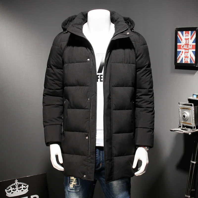 Plus size 8XL 7XL 6XL Men's Winter Warm Jacket Hooded Slim Casual Coat Cotton-padded Parka Overcoat Hoodie Thick | Мужская одежда