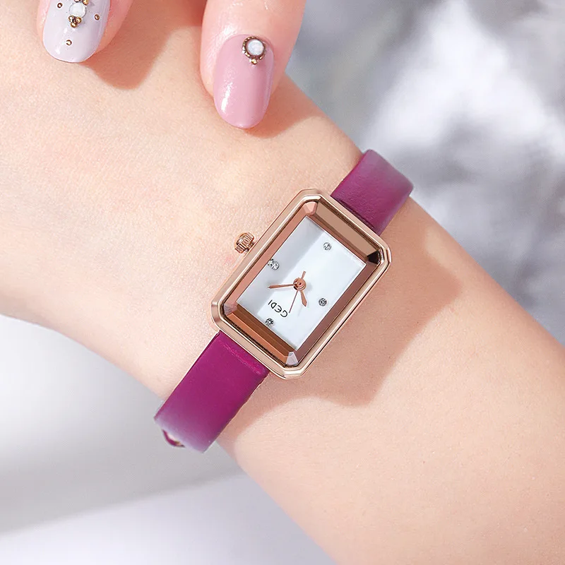 

New ladies belt square watch fashion simple leisure joker waterproof quartz watch women