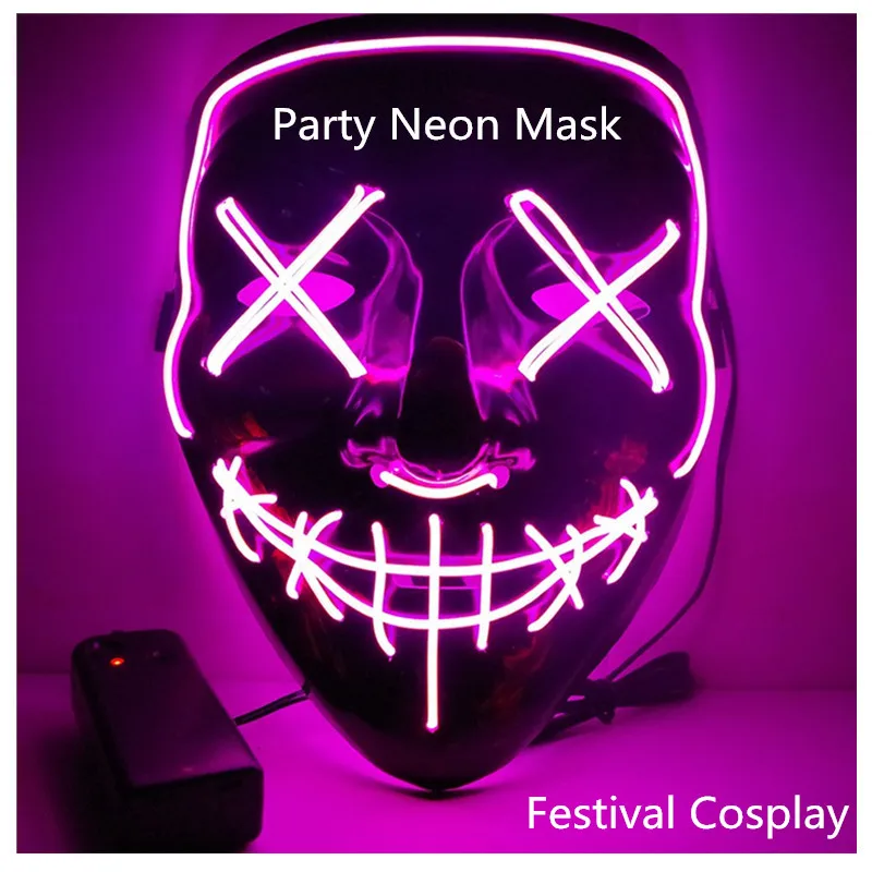 Неоновая маска для глаз светодиодный светильник Вечерние Маски лица веселые