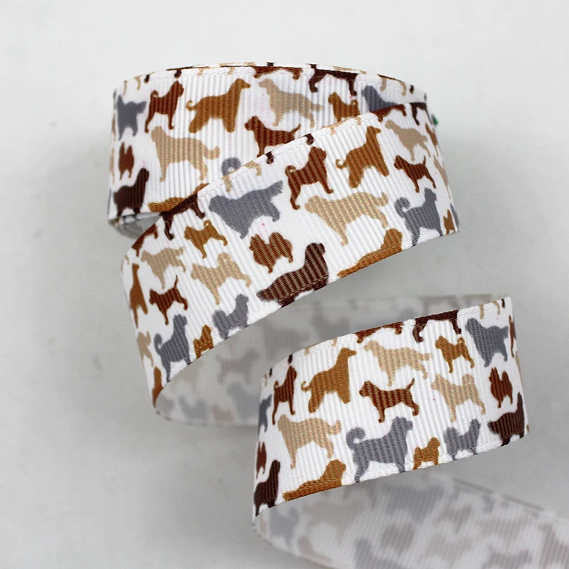 

Greyhound/Dog printed grosgrain ribbon 9-75mm DIY handmade materials hair accessorie wedding gift wrap tape ribbons