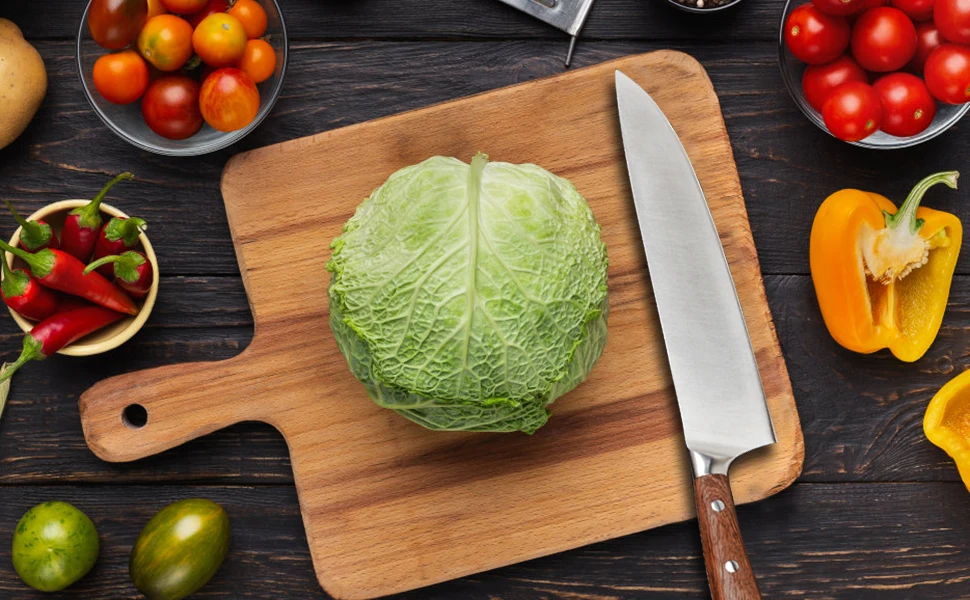Нож шеф-повара Gyuto, кухонный, немецкий, нержавеющая сталь, палисандр, ручка, разделочный нож, нож для нарезки мяса, филе, кухонный нож 27