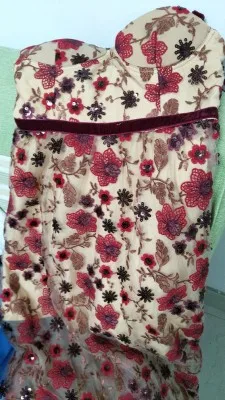 

New Female flowers in the spring of stereo dress sequins embroidery velvet ribbon fairy Bohemian dress