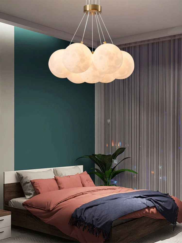 

Moden Living Room Pendant Lighting Nordic Lighting Chandelier 3D Printing Planet Ball Decor Bedroom Hotal Light Fixture