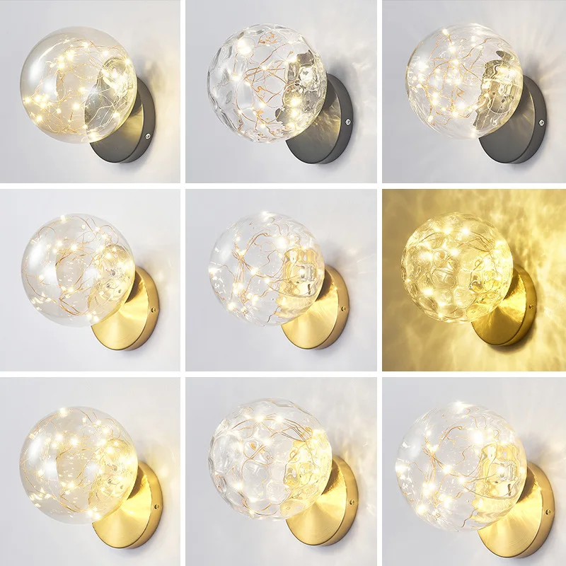

2021 New Sky Star LED Wall Lamp Nordic Simple Bedside Lamp Creative Ball Wall Light Stair Corridor Background Wall AC85-265V
