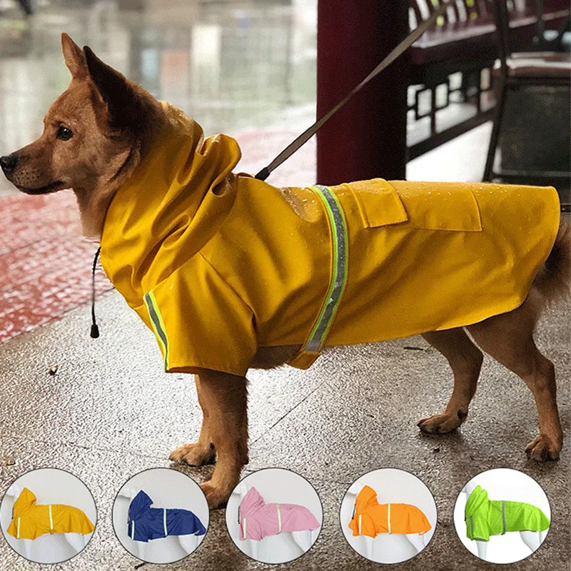 

S-5XL Pets Small Dog Raincoats Reflective Small Large Dogs Rain Coat Waterproof Jacket Fashion Outdoor Breathable Puppy Clothes