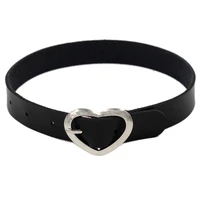 new high quality punk collar choker necklace on neck heart pu leather chocker necklace birthday party gift accessories
