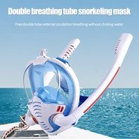 full face scuba diving mask swimming mask double breathing tube snorkeling scuba diving face goggles mask for adult youth