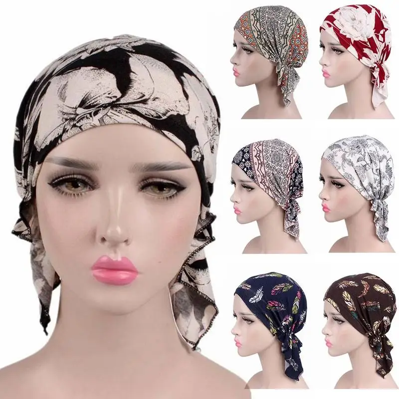 

Muslim Women Beanie Turban Hat Head Scarf Fashion Women Flower Muslim Ruffle Cancer Chemo Hat Beanie Scarf Turban Head Wrap