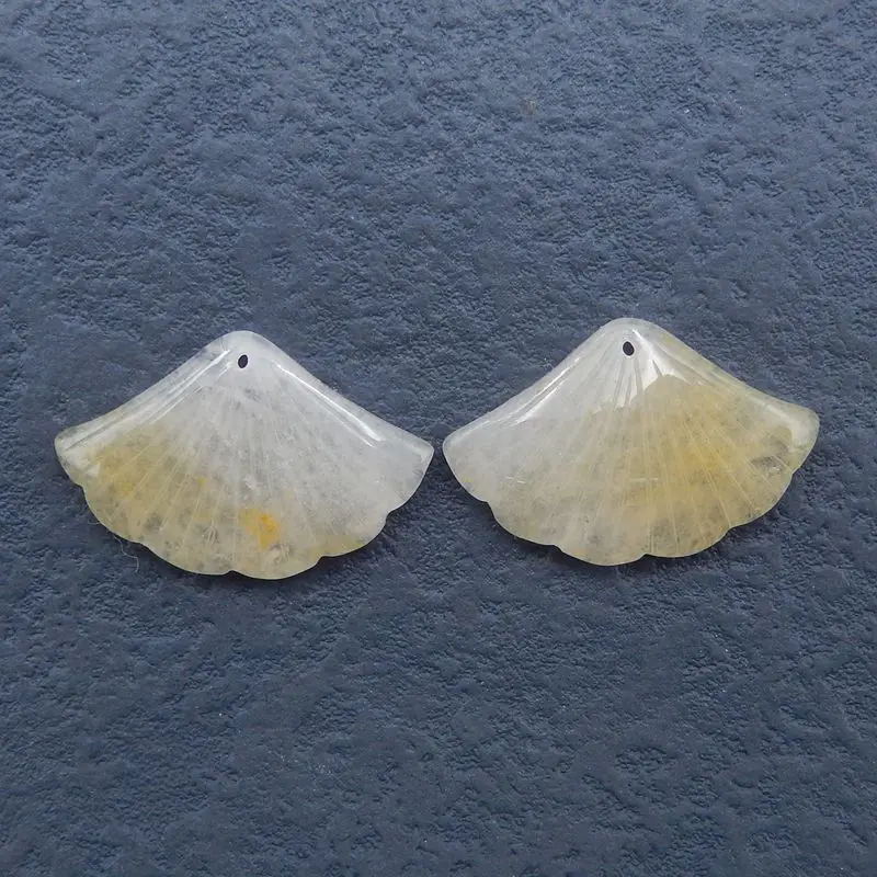 

Natural Stone Yellow Jade Carved Leaf Earring Bead 27x18x4mm 5g Semiprecious Stone Fashion Jewelry Women Earrings