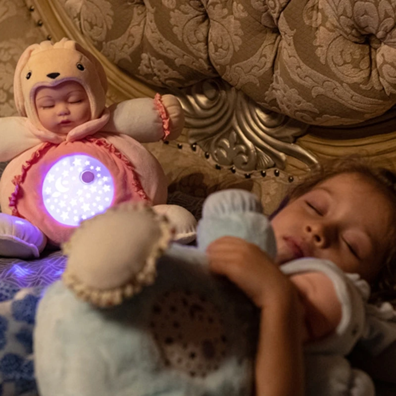 

40cm Cute Bunny Soft Plush Doll Toy Panoramic Starry Sky Projection Light Night Lamp Singing Appeasing Sleeping Dolls