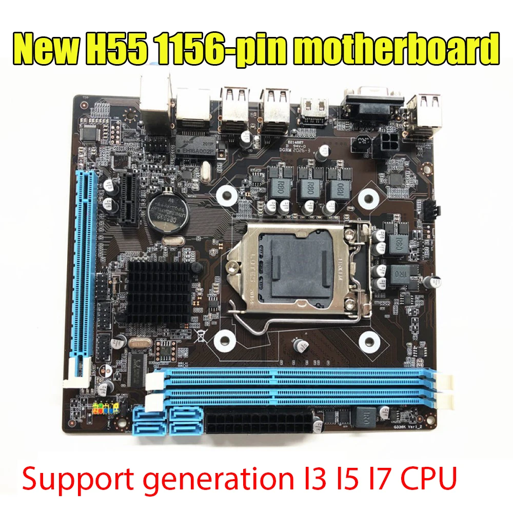 

H55 компьютерная материнская плата LGA 1156 DDR3 MATX PCIE 16X игровая материнская плата для настольного ПК для процессора I3 530 I5 650 I7 870