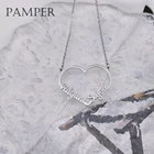 Памперская цепочка с именем сердца, подвеска, ожерелье на заказ, двойная табличка, нержавеющая сталь, ювелирные изделия, рождественский подарок