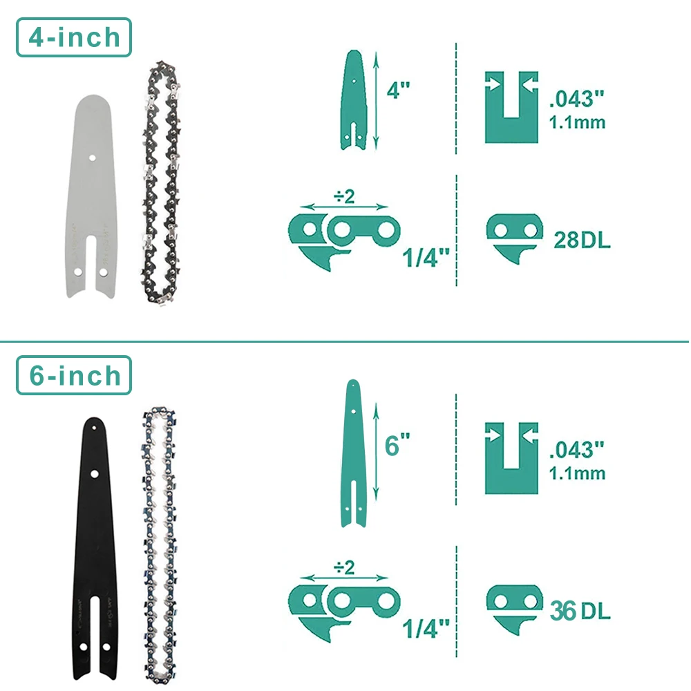 Electric Chain Saw 4/5/6 Inch Guide Plate Combination For Portable Mini Chainsaw Used To Replace Tree Trimming Tool Parts | Инструменты