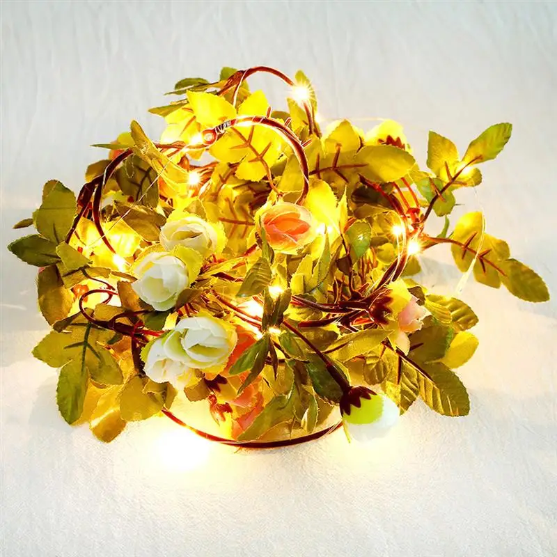 

30 LED Rose Flower String Lights Battery Powered Flower Garland Fairy Lamp for Wedding Bedroom Party Garden Indoor Decoration