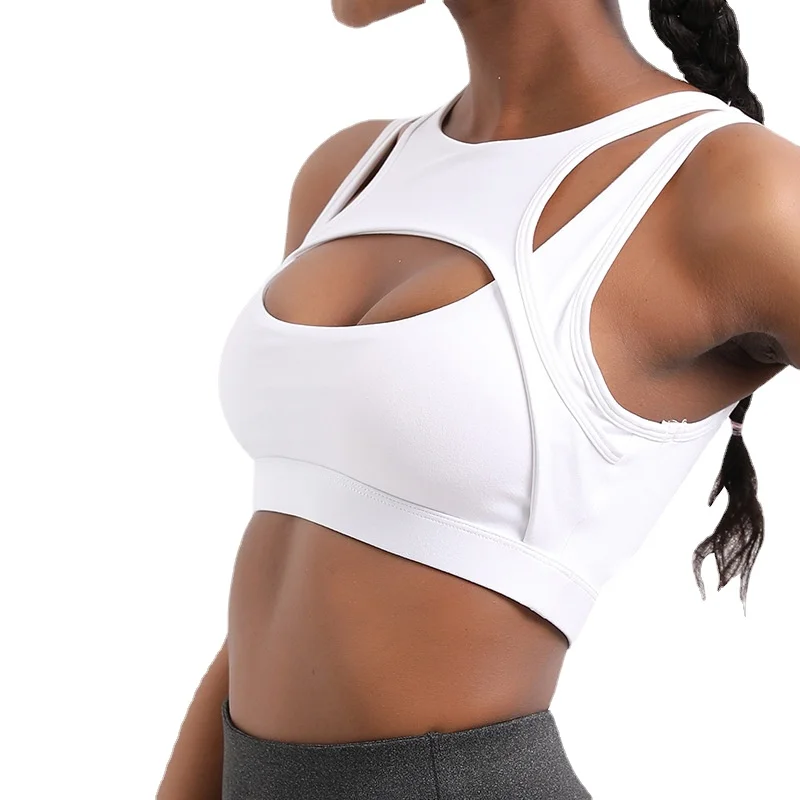 

UVRCOS Big Chest New Arrival Hollow out Sports Underwear Women's Shockproof Bra Running High Strength Yoga Bra Sports Vest