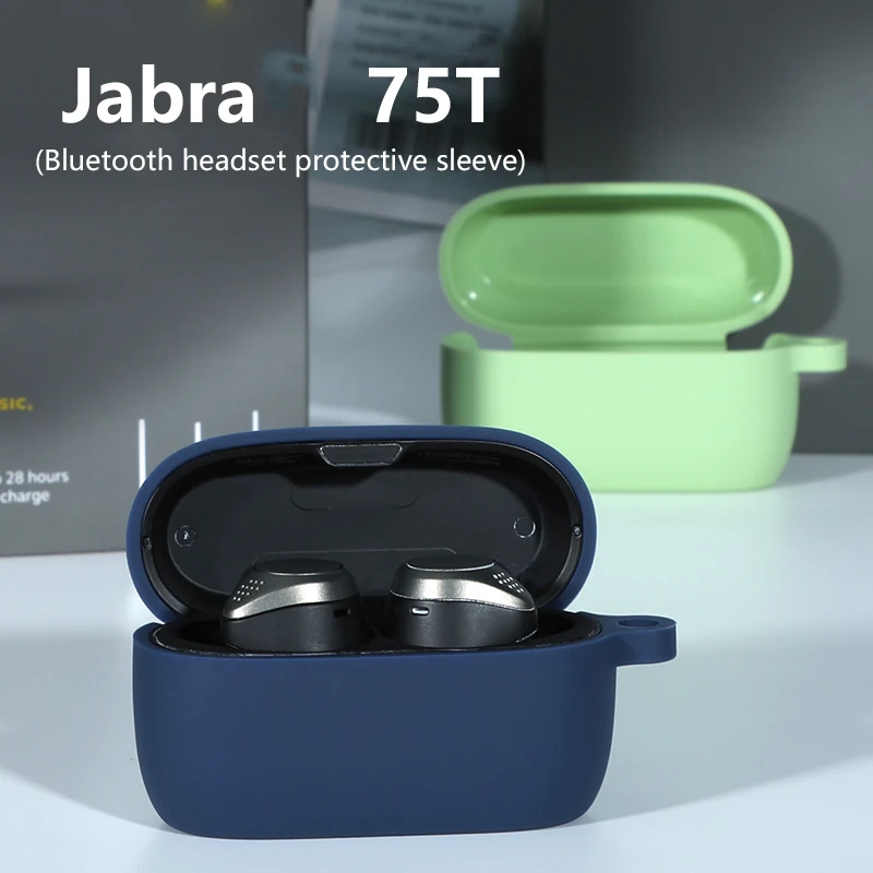 Мягкий силиконовый чехол для наушников Jabra Elite 75T защитный беспроводных с
