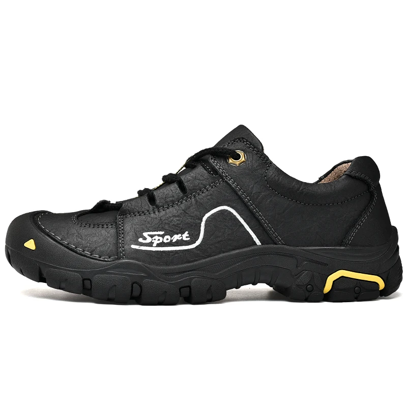 

Туфли мужские кожаные на плоской подошве, повседневные лоферы, без застежки, водонепроницаемые, удобная Уличная обувь для вождения, ручная ...