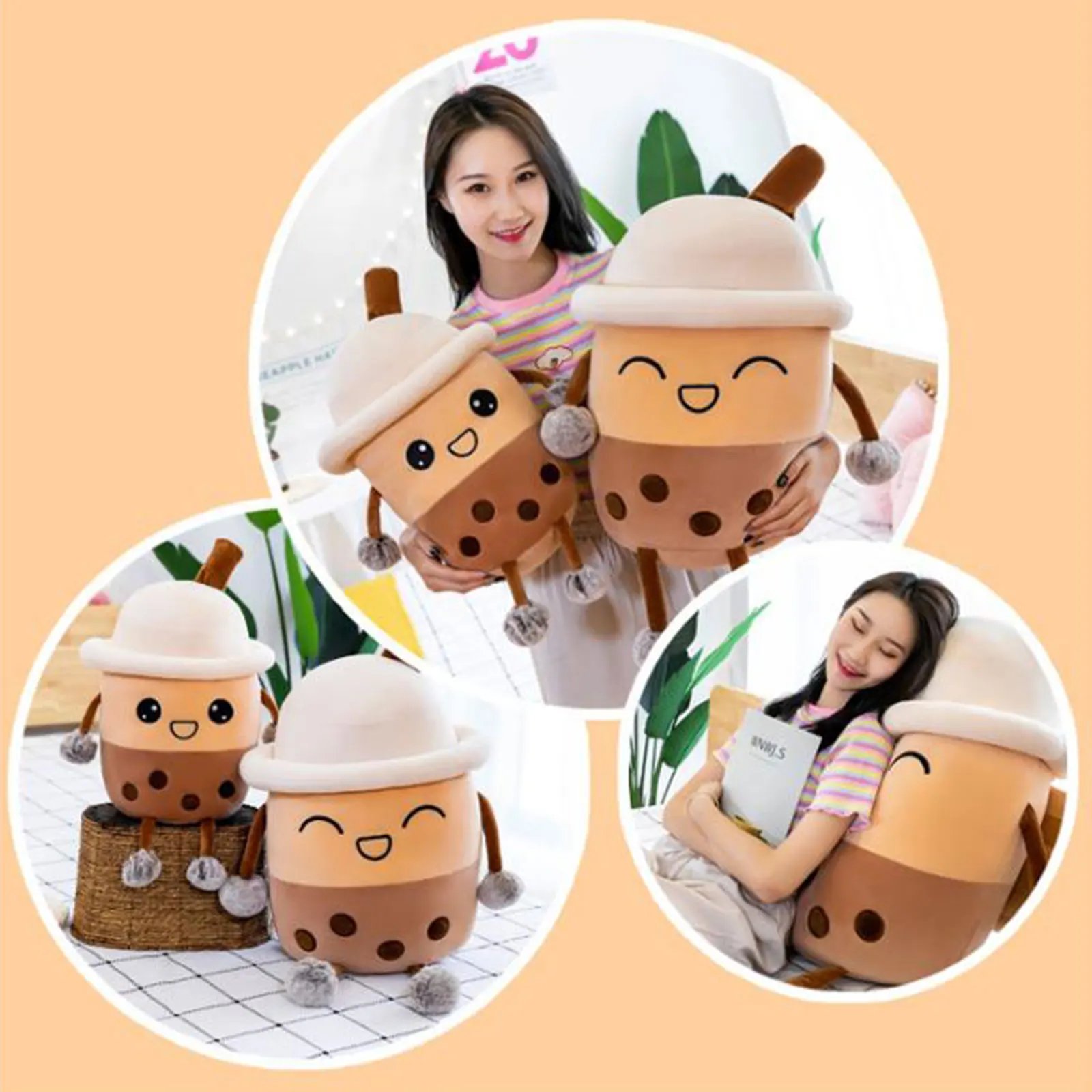 

Lovely Milk Tea Plush Toys Bubble Tea Plush Toy Stuffed Food Milk Tea Soft Doll Fruit Tea Cup Pillow Cushion Kids Toys Present