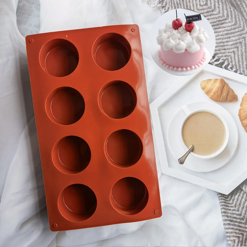 

8 Holes Silicone Cake Mold Baking Pastry Chocolate Pudding Mould DIY Muffin Mousse Ice-Creams Biscuit Cake Decorating Mold Tools