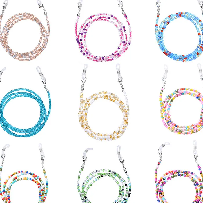 Fashion Colorful Beads Eyeglasses Chain Face Mask Lanyard Neck Strap Sunglasses Chains For Women Men | Аксессуары для одежды