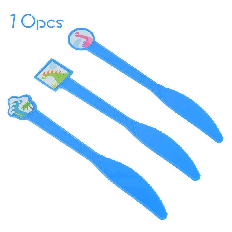 10pcs knife Мотив динозавра вечерние милый бумажный мешок подарка Беби Шауэр детский реквизит Динозавр для вечеринки детская джунгли украшения на день рождения - Цвет: 10pcs knife