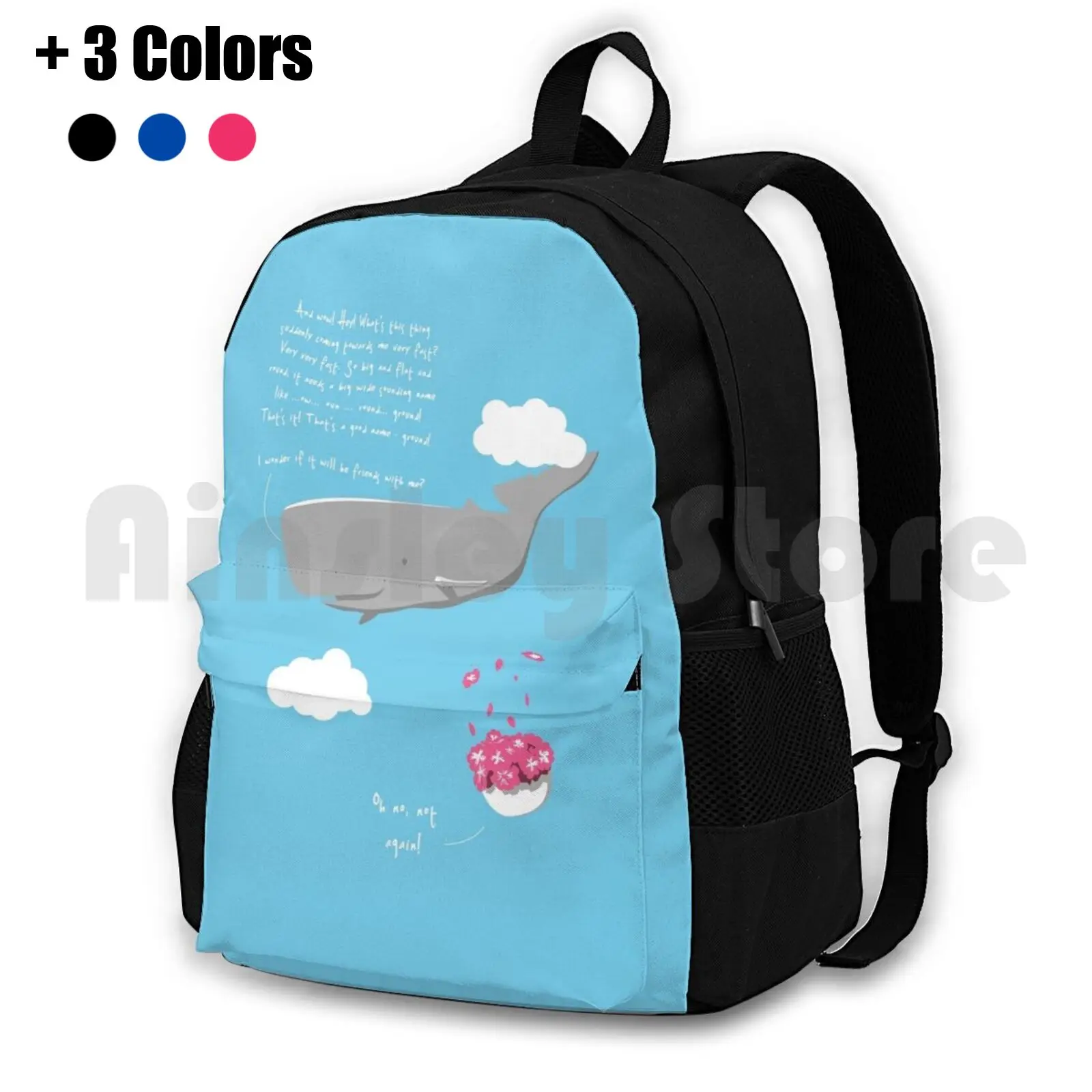 

Infinite Improbability Fall Outdoor Hiking Backpack Riding Climbing Sports Bag Whale Douglasadams H2G2 Hitchhikers Guide To The