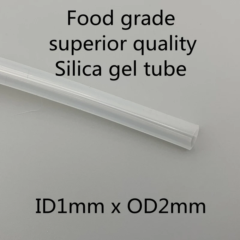

1x2 Silicone Tubing ID 1mm OD 2mm Food Grade Flexible Drink Tubing Pipe Temperature Resistance Nontoxic Transparent