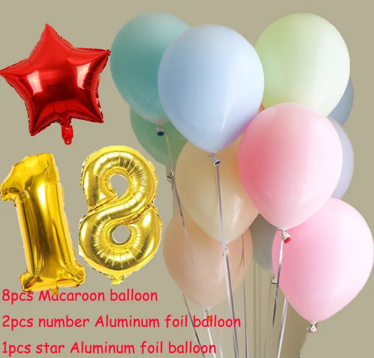 11 шт./компл. мгновенной проявки Macaroon шар Фольга гелиевые шары в форме сердца