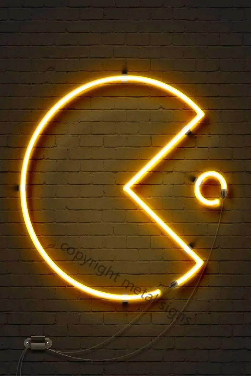 

Украшение для комнаты Pac Man в стиле ретро, винтажная металлическая вывеска, жестяные таблички, Настенный декор, неоновая вывеска для паба, до...