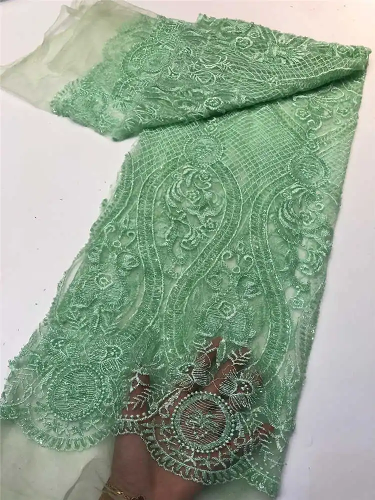 

Hig-End Quality Red Skin Friendly Luxury Cassic Sequince Lace Elegant African Bead Tube tulle Fabric for Wedding Dress NN631-n