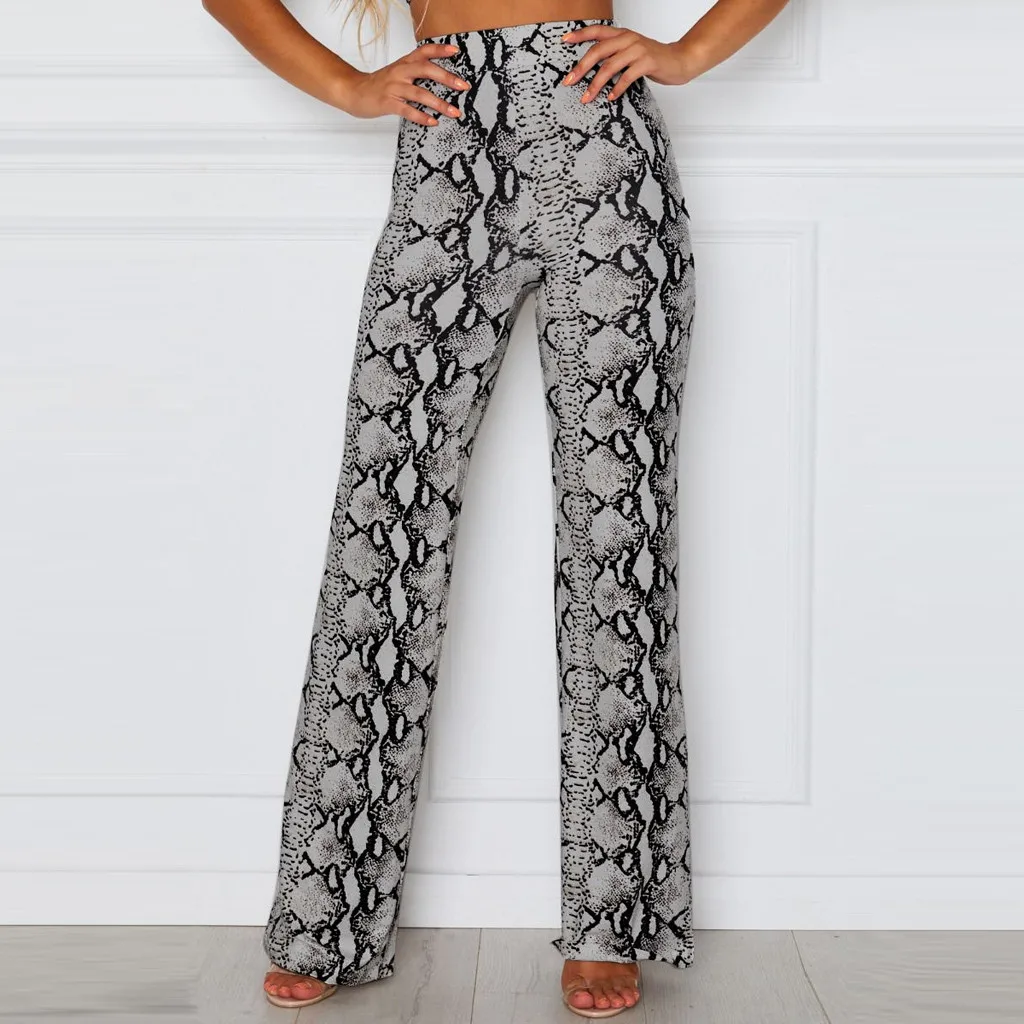 Женские леопардовые леггинсы с высокой талией Длинные облегающие брюки принтом