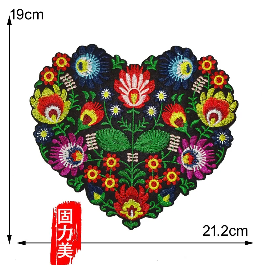 2 шт. аппликация в форме сердца с цветочной вышивкой нашивки для одежды утюга