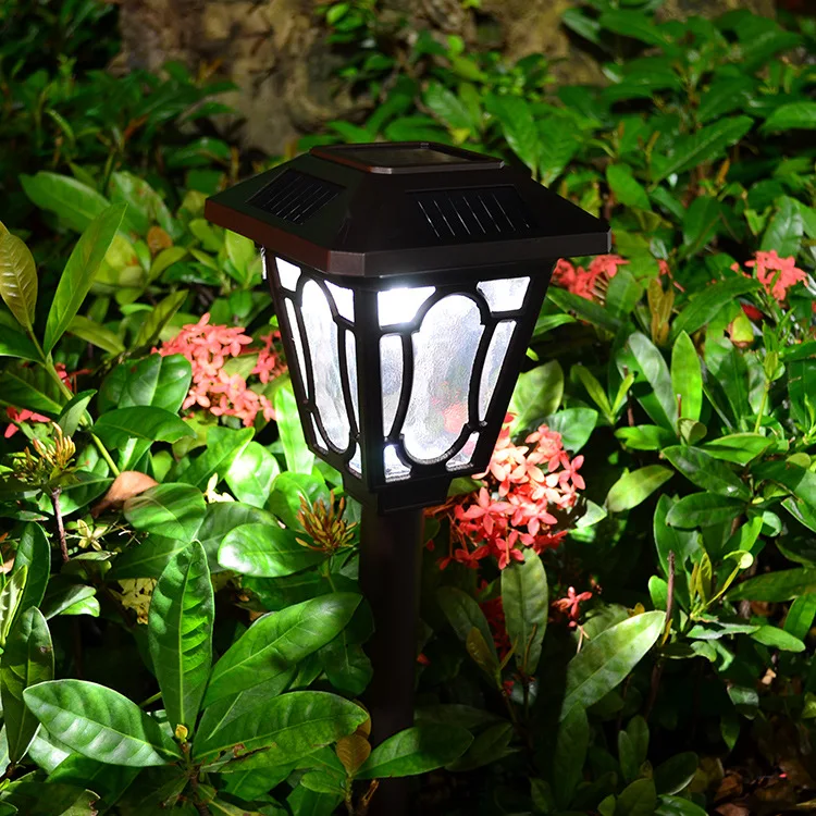 저렴한 태양광 충전 램프, 지상 삽입, 방수, 가정용 정원 야외 조명, 유럽, 마당 풍경, 잔디, 숲 조명