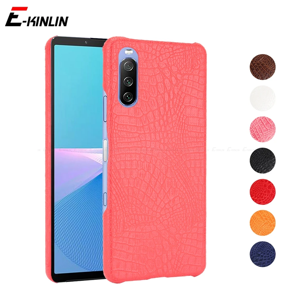 Жесткая задняя крышка из крокодиловой змеиной кожи для Sony Xperia Ace 10 8 Lite 5 1 II III XA2 Plus