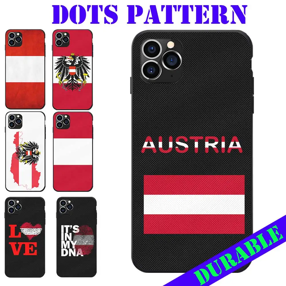 

Dots Patterned TPU Phone Cases For iPhone 6 7 8 S XR X Plus 11 Pro Max Austria National Flag Coat Of Arms