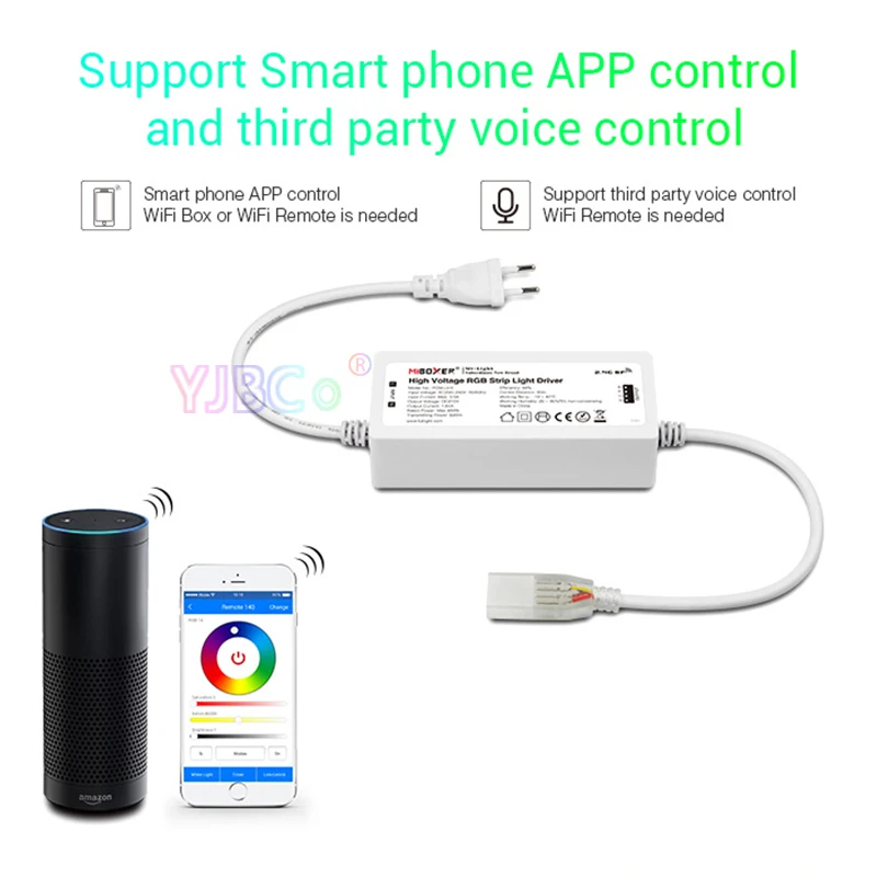 Miboxer POW-LH1 светодиодный контроллер высокого напряжения с RGB-подсветкой приложение
