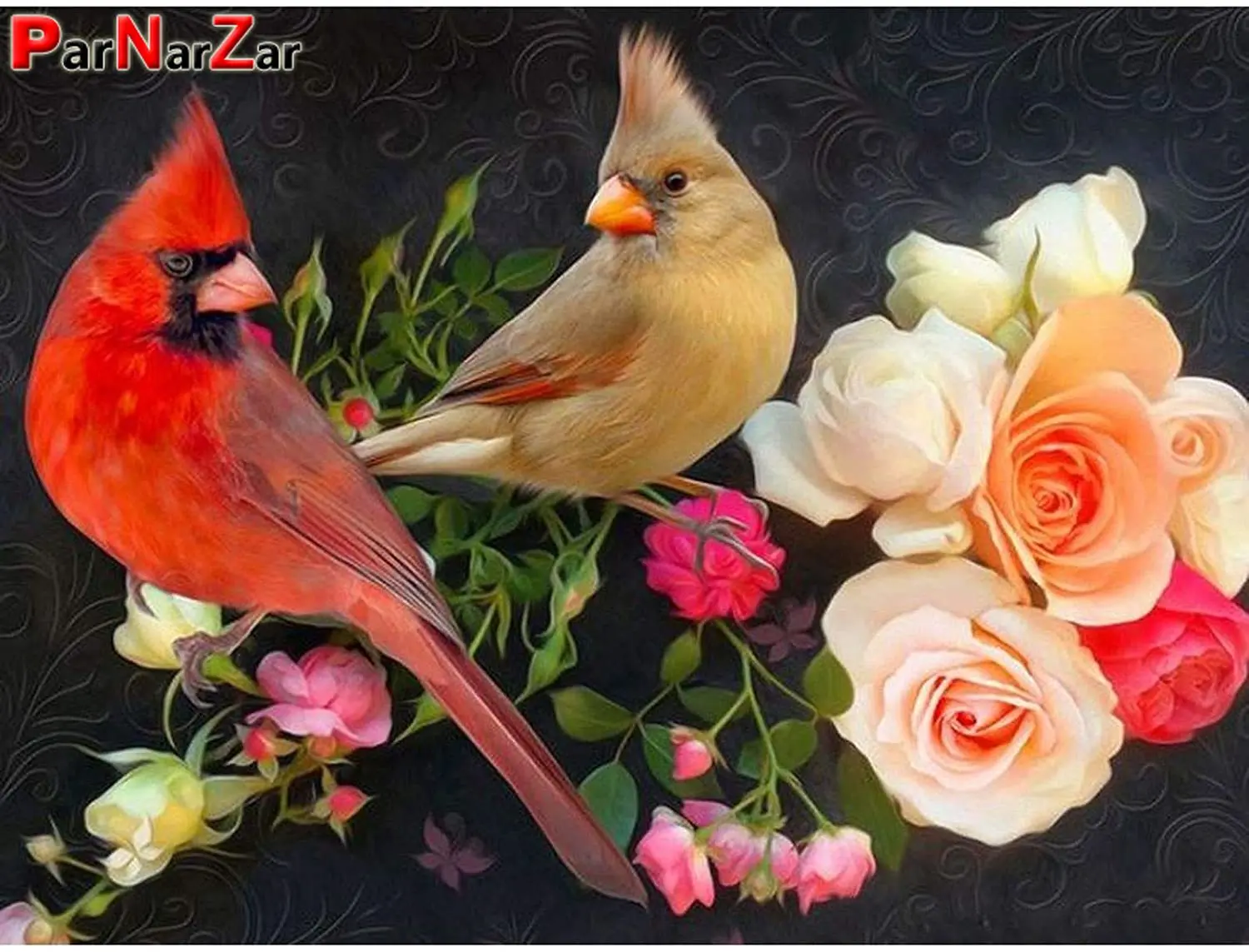 

ParNarZar 5D Diamond Painting Kits for Adult Kids Full Round Diamond For Home Drill Decorations Birds And Flowers