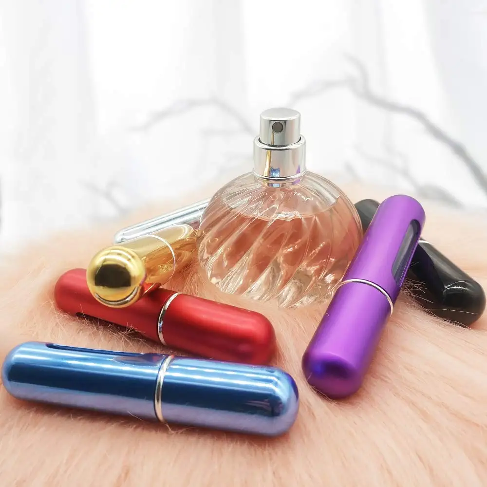 

4Pcs 8ml Portable Mini Perfume Atomizer Refilable Small Spray Empty Bottle for Traveling Office Sample Pocket Cologne Sprayer