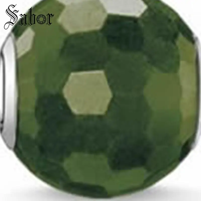 Горячие зеленые свободные хрустальные бусины Карма посеребренные DIY для