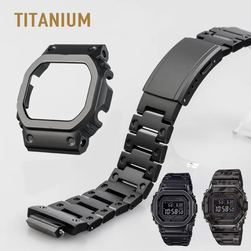 Титан сплав ремешок для часов DW5600 GW5600 DW5000/5035 часы чехол рамка GW M5610 наручных