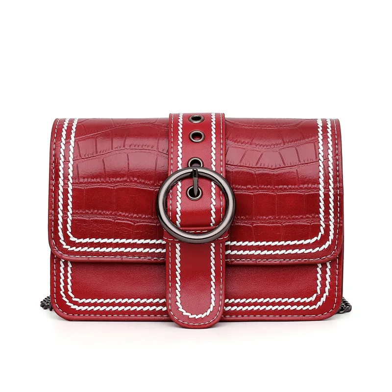 

2021 Temperament Small Square Bag Joker Western Style Thick Line Belt Pliers Chain Shoulder Messenger Bag