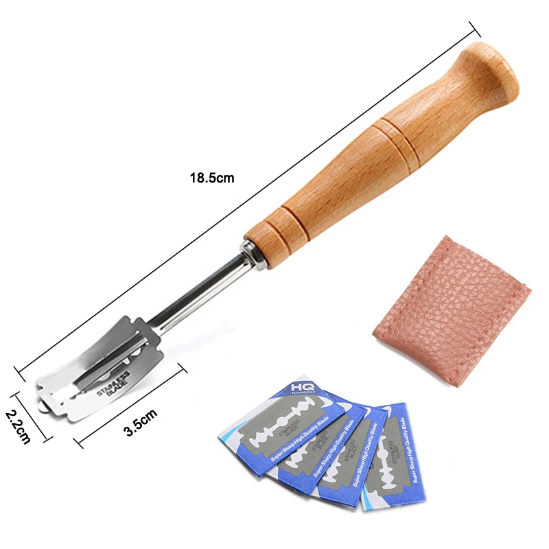 

Bread Bakers Cutter Slashing Tool Dough Making Razor Wood Handle Bakeware Dropshipping