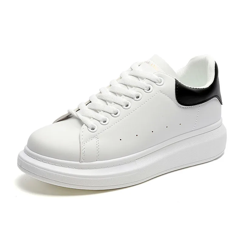

White shoes men's all-Match platform heightened sneakers classic student couple sneakers ins